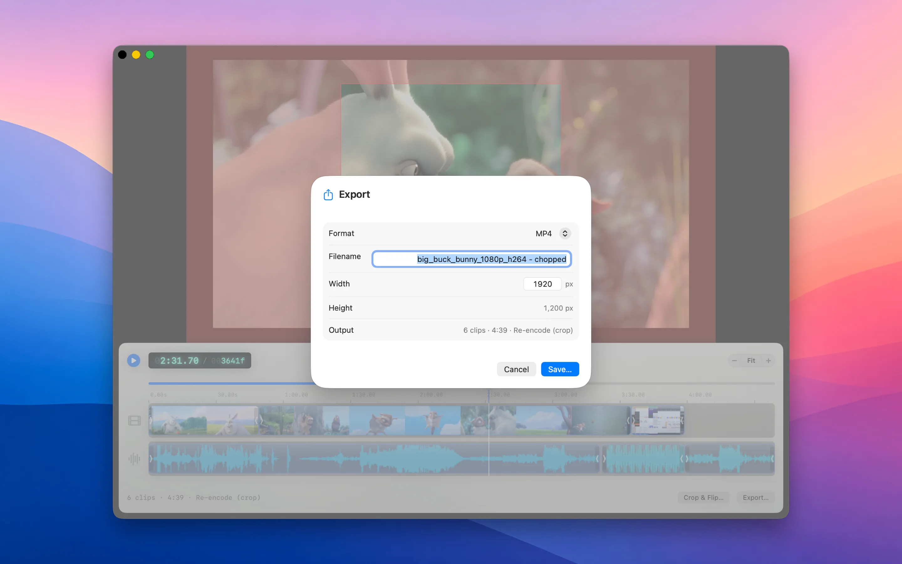 An empty ChopShop window reading “Drop media to begin” — Trim, Reorder, Combine, Crossfade, Export — with a Choose Files button and the keyboard shortcuts